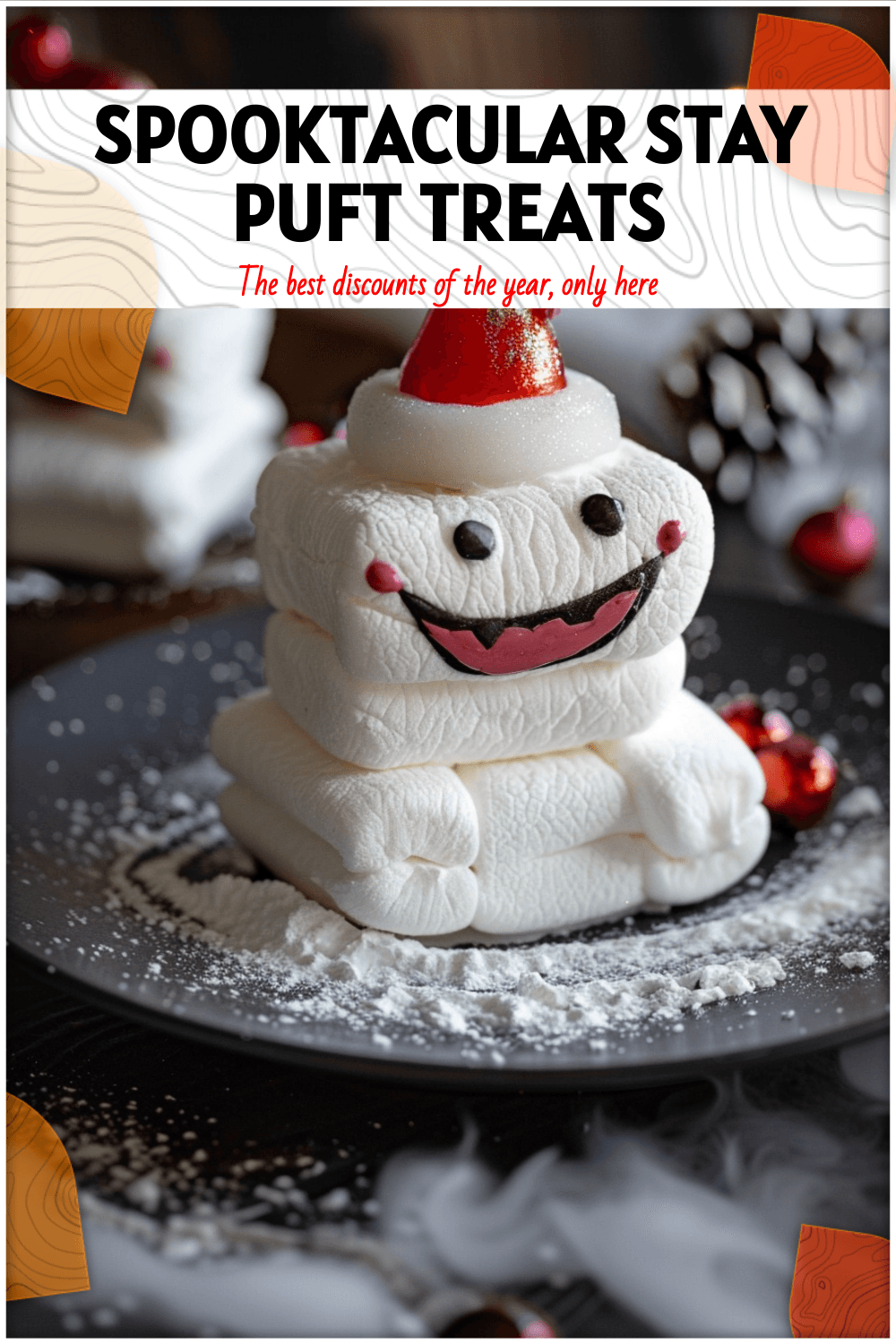 Homemade marshmallows styled as Ghostbusters Stay Puft character for Ghostbusters Party Food. 2